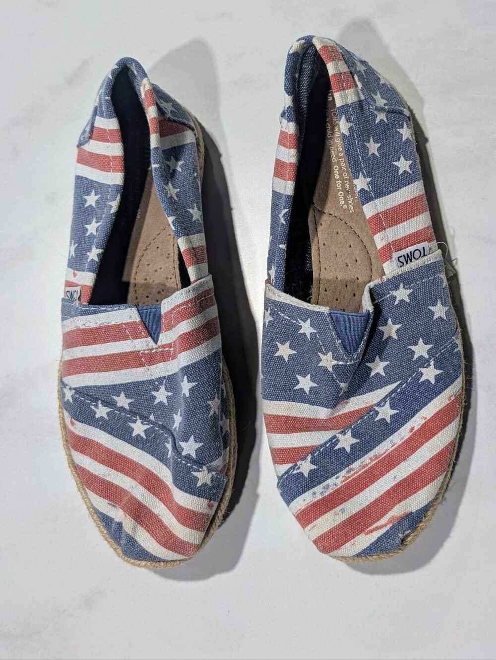 Toms Kids Slip-On Sneakers in Red, White & Blue Stars